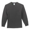 Port & Company Men's Charcoal Long Sleeve Essential Pocket Tee