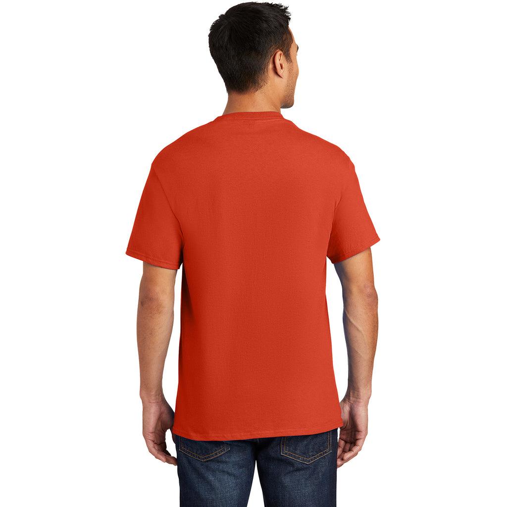 Port & Company Men's Orange Essential Pocket Tee