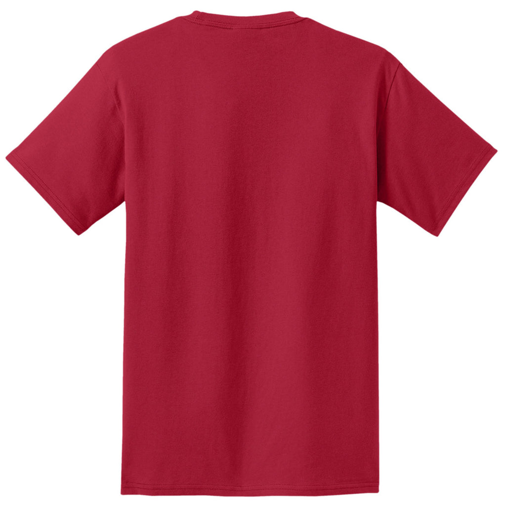 Port & Company Men's Red Essential Pocket Tee