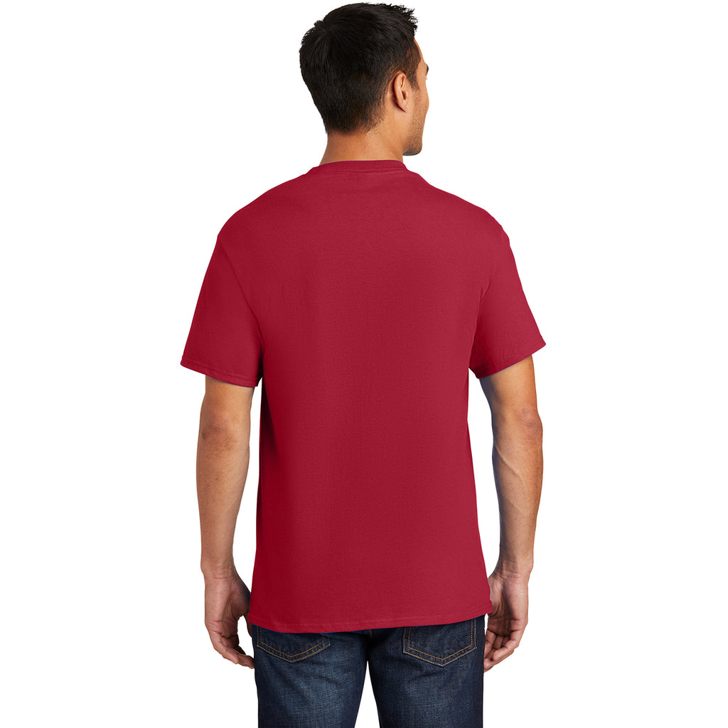 Port & Company Men's Red Essential Pocket Tee