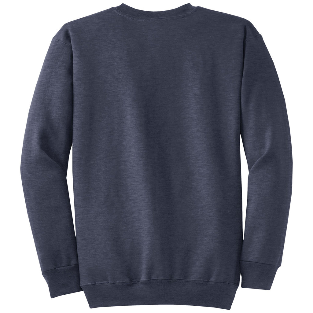 Port & Company Men's Heather Navy Core Fleece Crewneck Sweatshirt