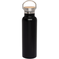 Primeline Black 20 oz. Vacuum Insulated Bottle with Bamboo Lid