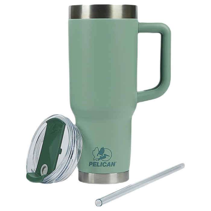 Pelican Light Green Porter 40 oz. Recycled Double Wall Stainless Steel Travel Tumbler