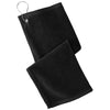 Port Authority Black Grommeted Hemmed Towel