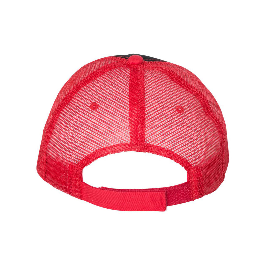 Valucap Black/Red Sandwich Trucker Cap