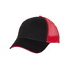 Valucap Black/Red Sandwich Trucker Cap