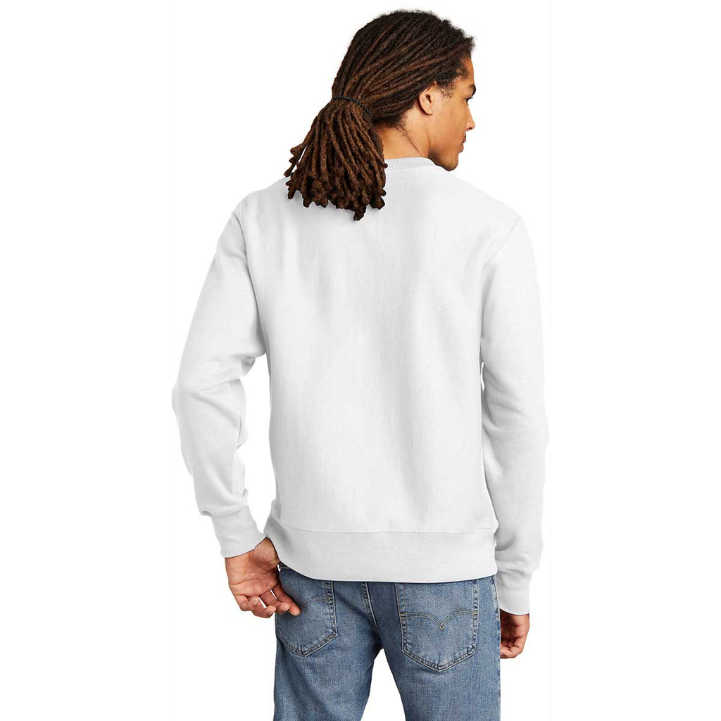 Champion Men's White Reverse Weave Crewneck Sweatshirt