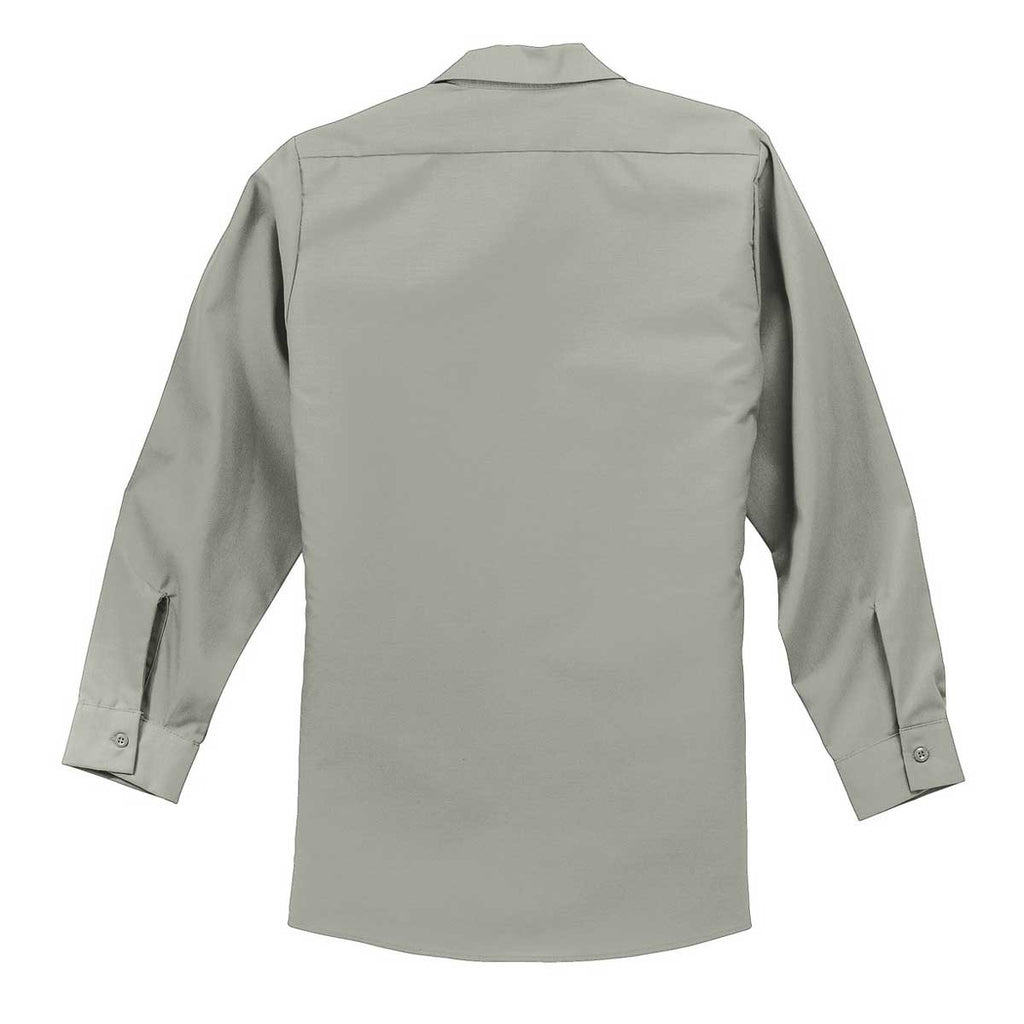 Red Kap Men's Tall Light Grey Long Sleeve Industrial Work Shirt