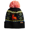 Spacecraft Deer Black Wild Pom Beanie