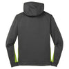 Sport-Tek Men's Dark Smoke Grey/ Lime Shock Sport-Wick Fleece Colorblock Hooded Pullover