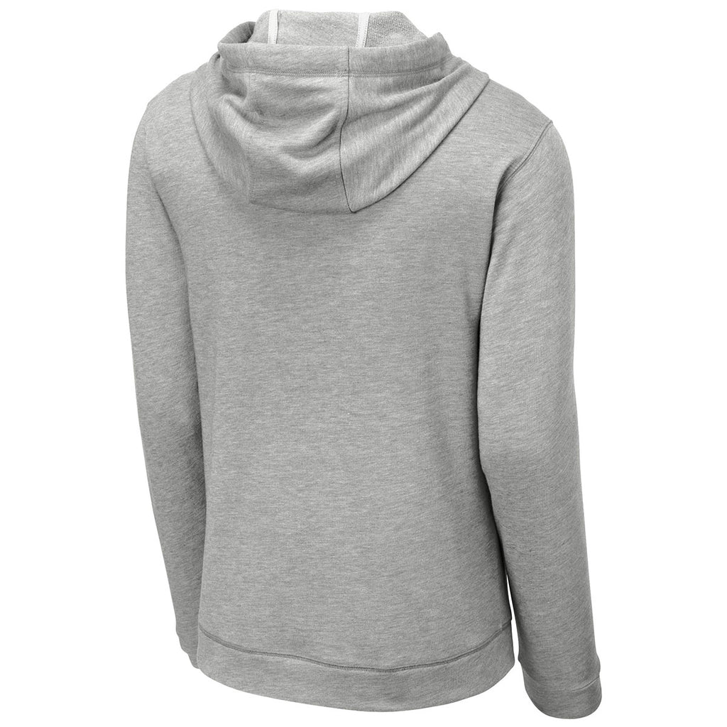 Sport-Tek Men's Light Grey Heather PosiCharge Tri-Blend Wicking Fleece Hooded Pullover