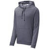 Sport-Tek Men's True Navy Heather PosiCharge Tri-Blend Wicking Fleece Hooded Pullover