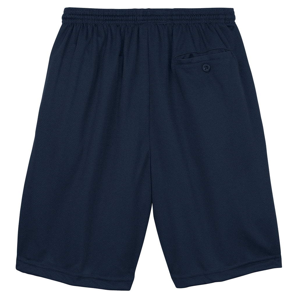 Sport-Tek Men's True Navy PosiCharge Tough Mesh Pocket Short