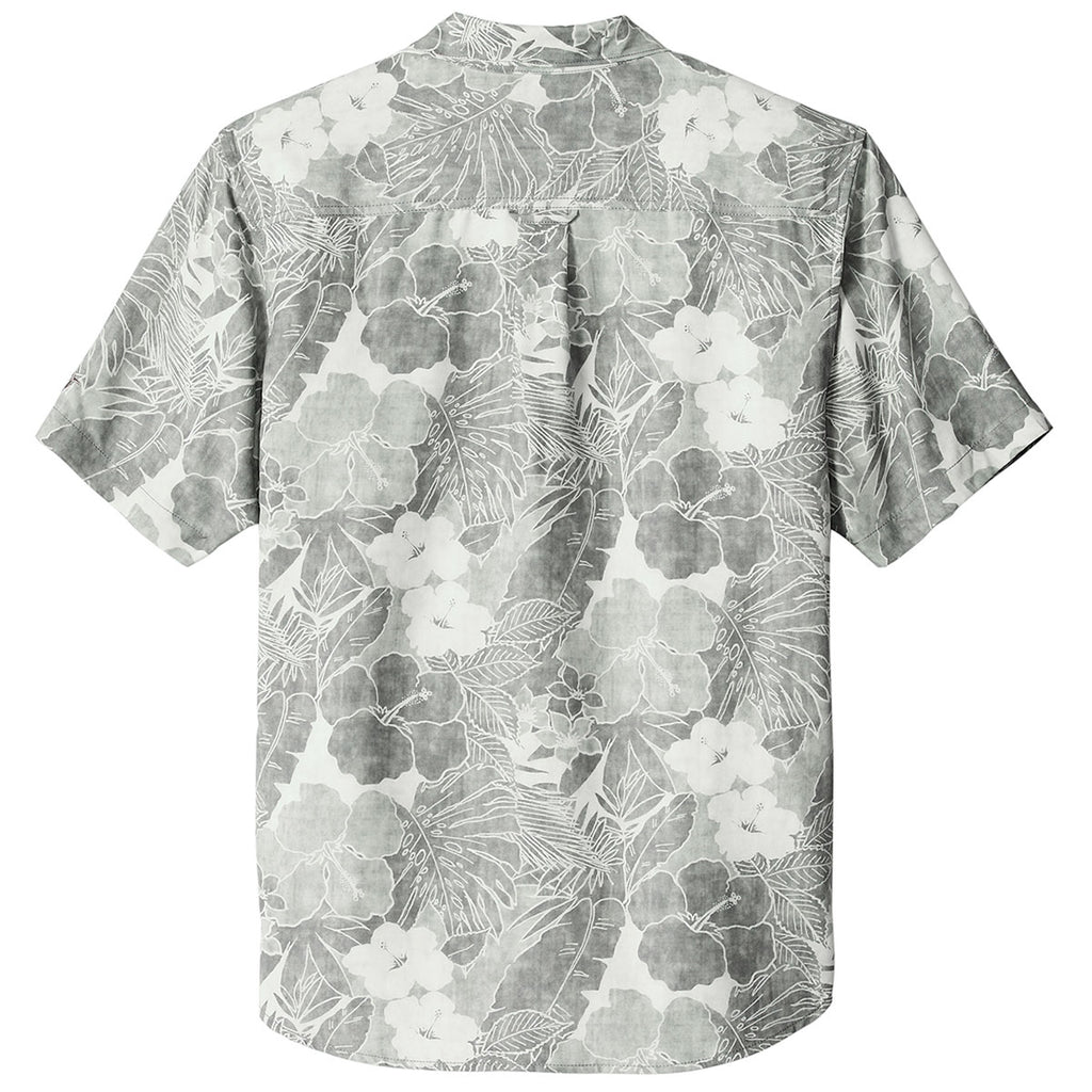 Tommy Bahama Men's Light Grey Coconut Point Playa Flora Short Sleeve Shirt