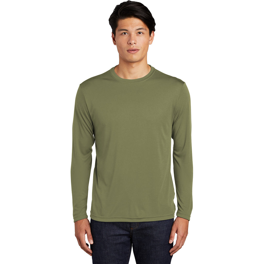 Sport-Tek Men's Olive Drab Green Long Sleeve PosiCharge Competitor Tee