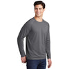 Sport-Tek Men's Dark Grey Heather PosiCharge Long Sleeve Tri-Blend Wicking Raglan Tee