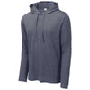 Sport-Tek Men's True Navy Heather Posicharge Tri-Blend Wicking Long Sleeve Hoodie