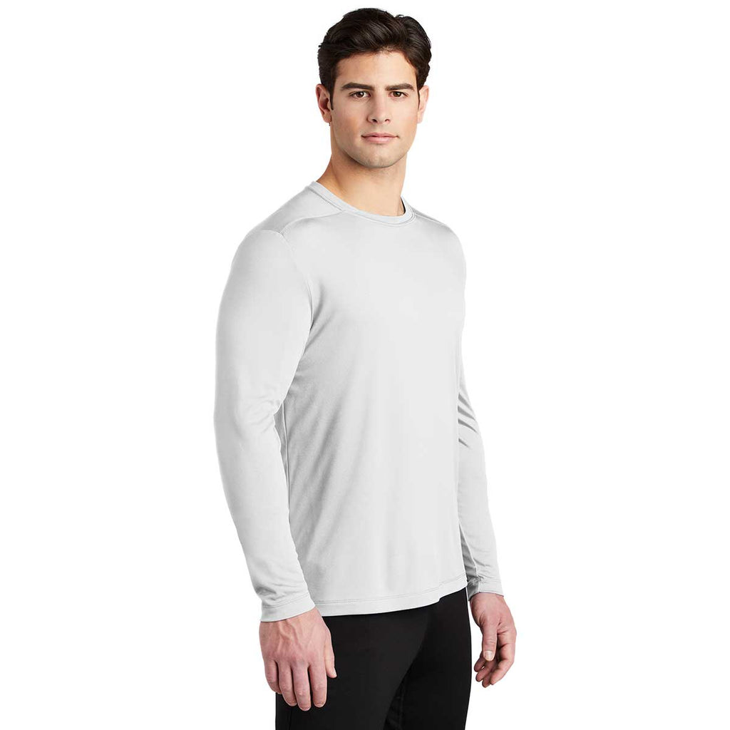 Sport-Tek Men's White Posi-UV Pro Long Sleeve Tee