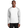 Sport-Tek Men's White PosiCharge Digi Camo Long Sleeve Tee