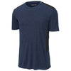 Sport-Tek Men's Dark Royal Heather/Black Endeavor Short Sleeve Tee