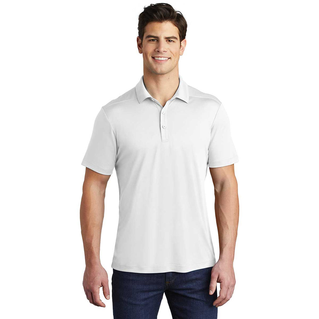 Sport-Tek Men's White Posi-UV Pro Polo