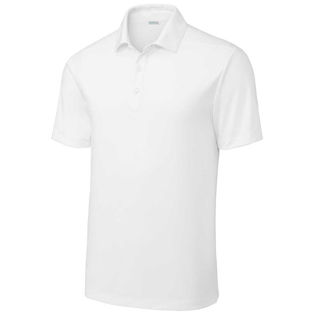 Sport-Tek Men's White Posi-UV Pro Polo