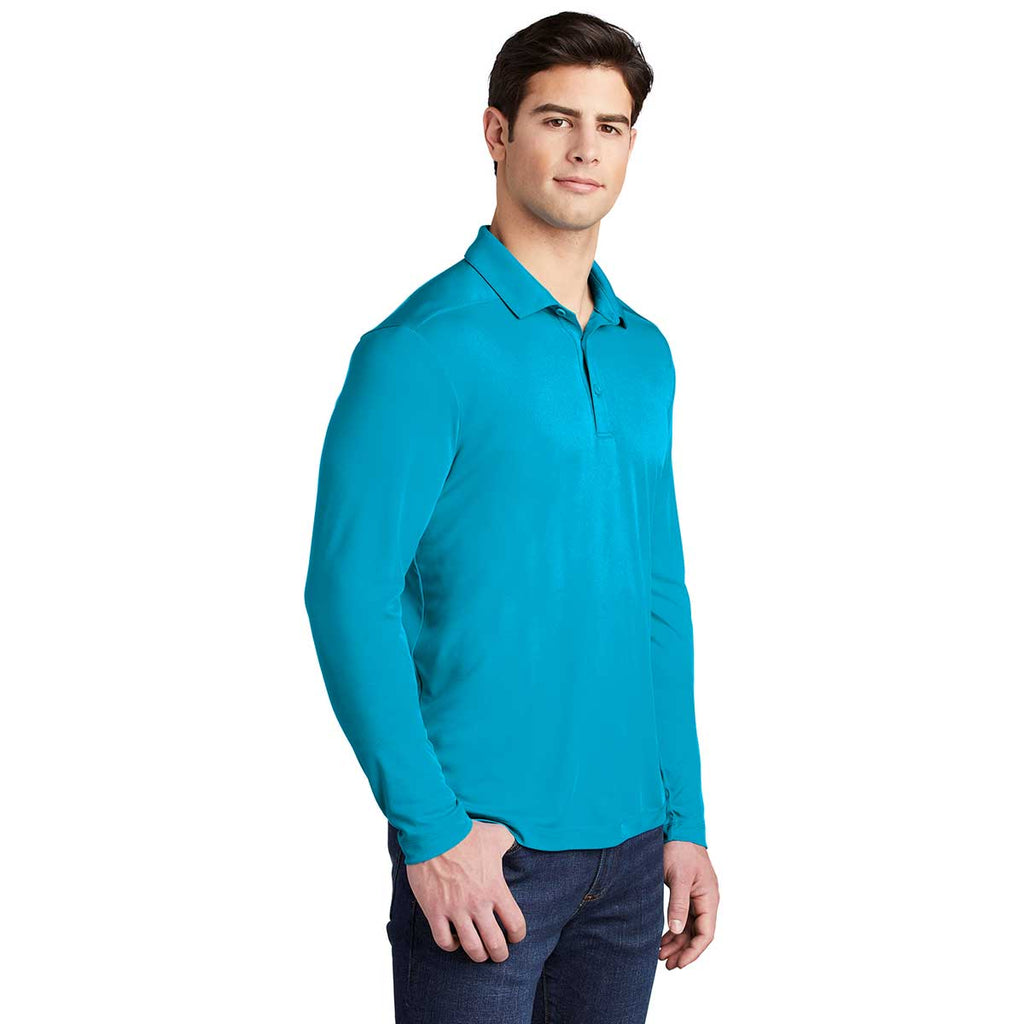 Sport-Tek Men's Sapphire Posi-UV Pro Long Sleeve Polo