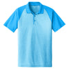 Sport-Tek Men's Pond Blue Heather/Pond Blue PosiCharge RacerMesh Raglan Heather Block Polo