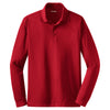 Sport-Tek Men's True Red Long Sleeve Micropique Sport-Wick Polo