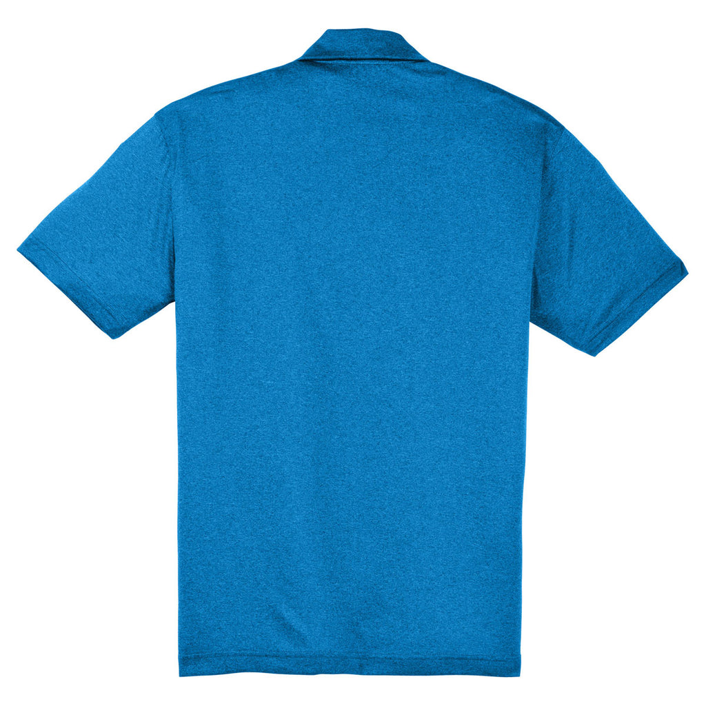 Sport-Tek Men's Blue Wake Heather Contender Polo