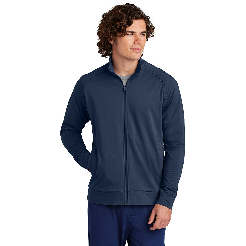 Sport-Tek Men's True Navy Sport-Wick Stretch Full-Zip Cadet Jacket