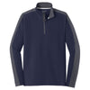 Sport-Tek Men's True Navy/Iron Grey Sport-Wick Textured Colorblock 1/4-Zip Pullover