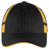 Sport-Tek Black/Gold Dry Zone Mesh Inset Cap