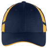 Sport-Tek True Navy/Gold Dry Zone Mesh Inset Cap