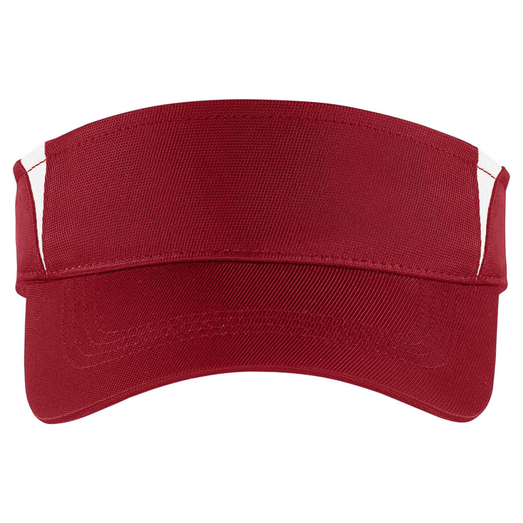 Sport-Tek True Red/White Dry Zone Colorblock Visor