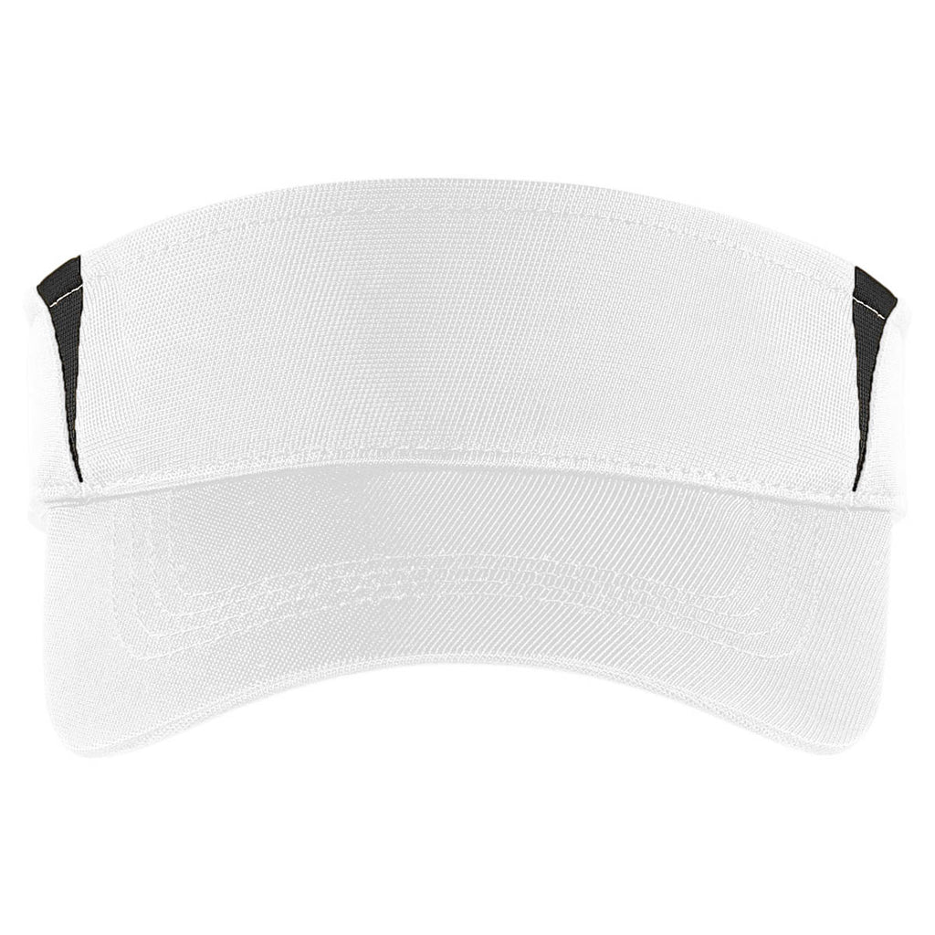 Sport-Tek White/Black Dry Zone Colorblock Visor