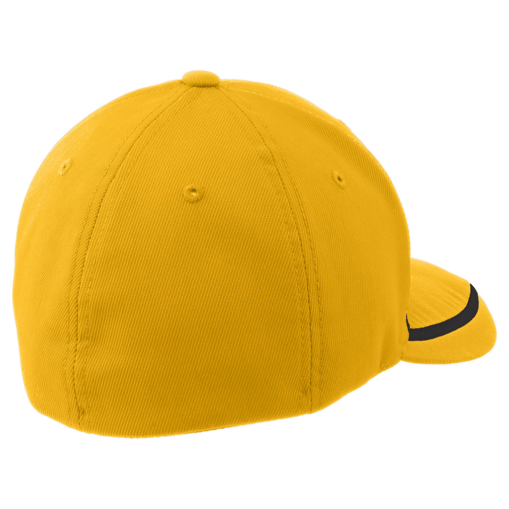 Sport-Tek Gold/Black Flexfit Performance Colorblock Cap