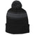 Sport-Tek Stripe Black/Iron Grey Pom Pom Beanie