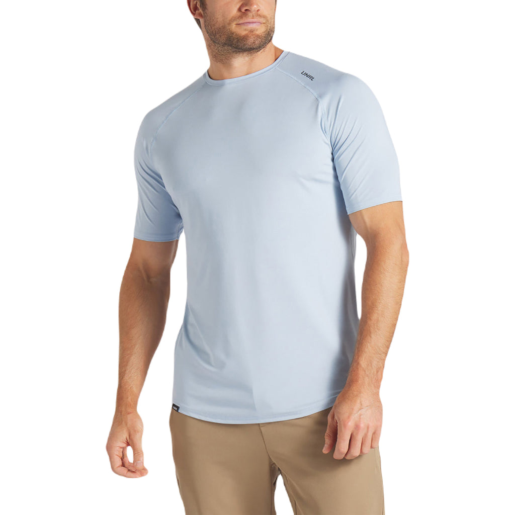 UNRL Men's Heather Blue Fog Stride Short Sleeve