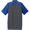 Red Kap Men's Charcoal/Royal Short Sleeve Ripstop Crew Shirt