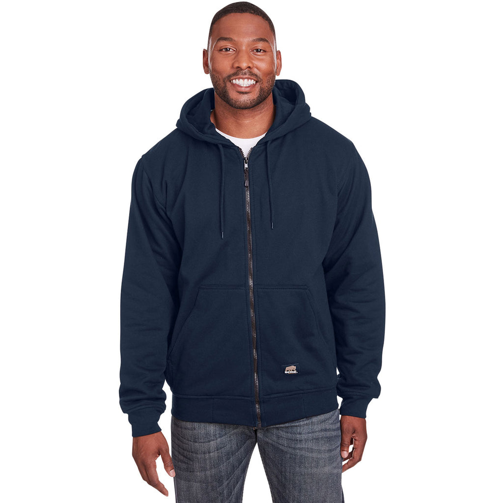 Berne Men's Navy Heritage Thermal-Lined Full-Zip Hooded Sweatshirt