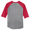 Sport-Tek Men's Heather Grey/Red Colorblock Raglan Jersey