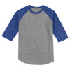 Sport-Tek Men's Heather Grey/Royal Colorblock Raglan Jersey