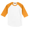 Sport-Tek Men's White/Gold Colorblock Raglan Jersey