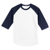 Sport-Tek Men's White/Navy Colorblock Raglan Jersey