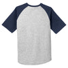 Sport-Tek Men's Heather Grey/ Navy Short Sleeve Colorblock Raglan Jersey