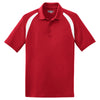 Sport-Tek Men's True Red/White Dry Zone Colorblock Raglan Polo