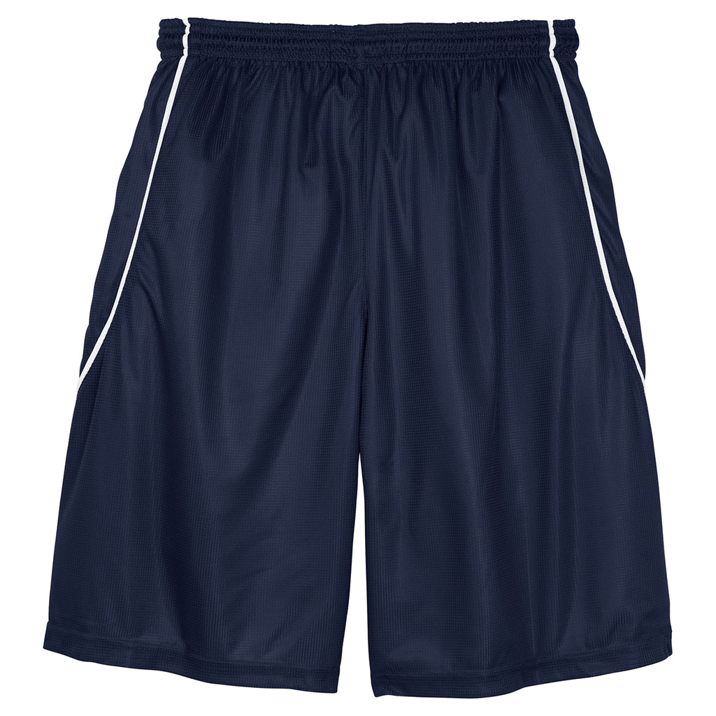 Sport-Tek Men's True Navy PosiCharge Mesh Reversible Spliced Short