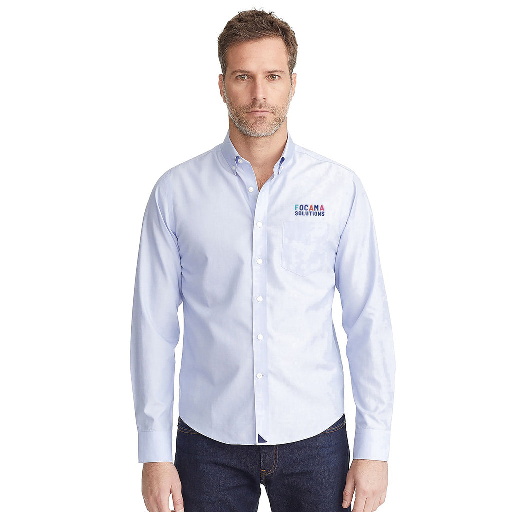 UNTUCKit Men's UNTUCKit Blue Hillside Select Wrinkle-Free Long Sleeve Shirt