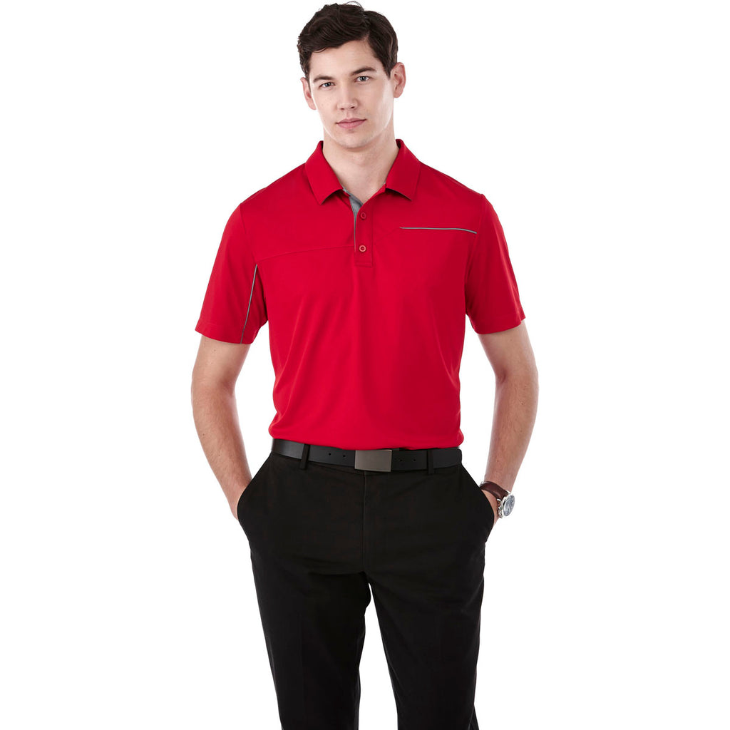 Elevate Men's Team Red/Steel Grey Wilcox Short Sleeve Polo